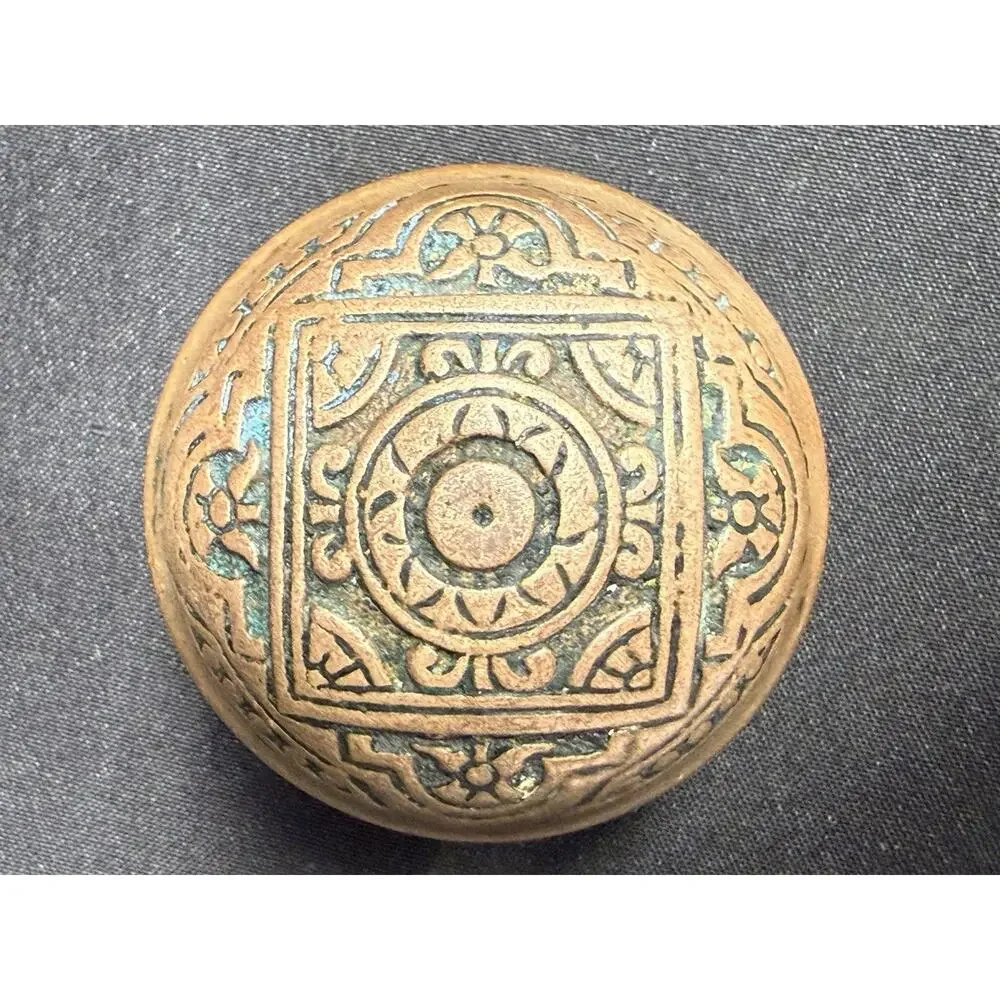 Pair Of Antique 1880’s Victorian Brass/bronze Door Knobs Architectural Salvage